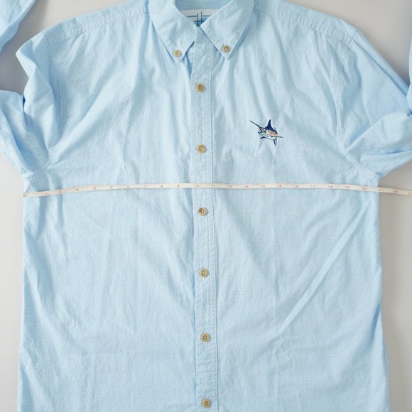 Guy Harvey Button Up Long Sleeve Shirt Gingham Marlin Fish Embroidered Men Sz M - Picture 12 of 14